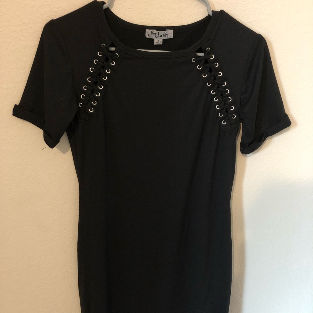 Form fitting black dress